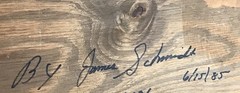State Of texas Shaped Homestead And bluebonnets Painting On Wood / Signed