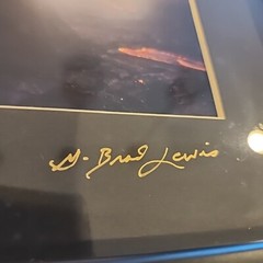 Black Framed Art Photo Hawaii Volcano Lava Signed G Brad Lewis 9.5×11 Photograph