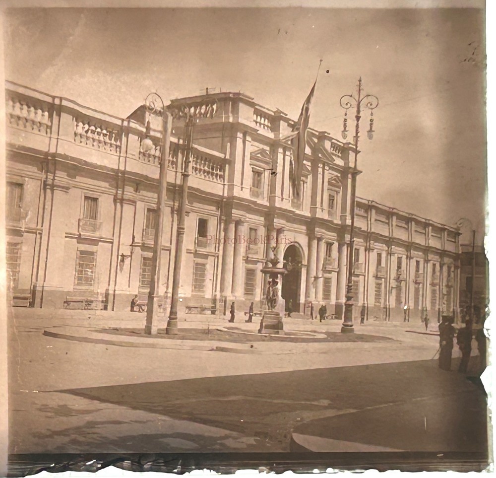 CHILI Santiago Palacio De La Moneda C1905 Photo Glass Stereo Vintage §fn487