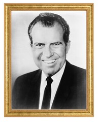 Richard M. Nixon Photograph in a Aged Gold Frame