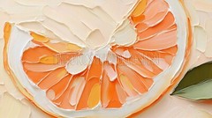 Digital Images for Frame TV Textured Oranges Palette Knife Painting Citrus Art