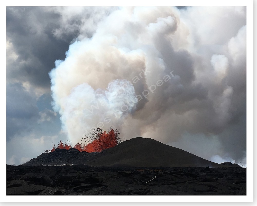 Kilauea Volcano Fissure 8 Lava Fountain Silver Halide Photo 2018