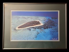 Framed Aerial Island Ocean Print Craig Lamotte Great Barrier Reef Coastal Art