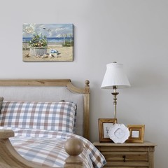 ARTZON Beach Wall Art Decor – Coastal Blue Ocean Seascape Canvas Print, Bi