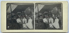 Vintage Family Women In Coffee Stereo Photography C1900 Analog Silver