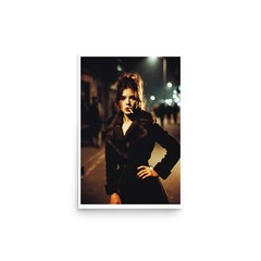 Vintage Style 1970s Nightlife Bad Girl Smoking Photo Print