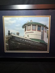 F. D. Russell Tug Boat Framed Picture 43 Foot Wooden Ship Ponce Inlet Florida