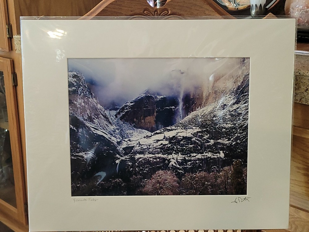 JOHN ROBERTS 2014 SIGNED 11X14 PHOTO YOSEMITE FALLS VALLEY SNOW