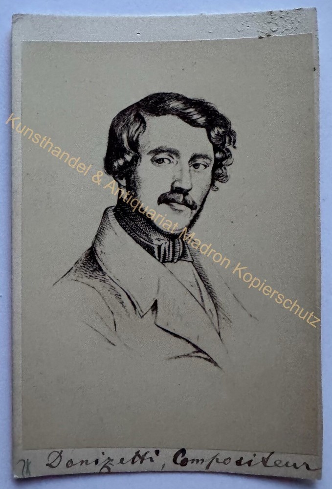 Orig CDV photo photograph picture old fashion around 1870 Gaetano Donizetti composer music