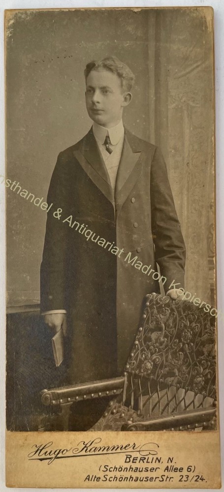 orig. CDV photo photograph man gentleman picture old fashion around 1890 Berlin Hugo Kammer