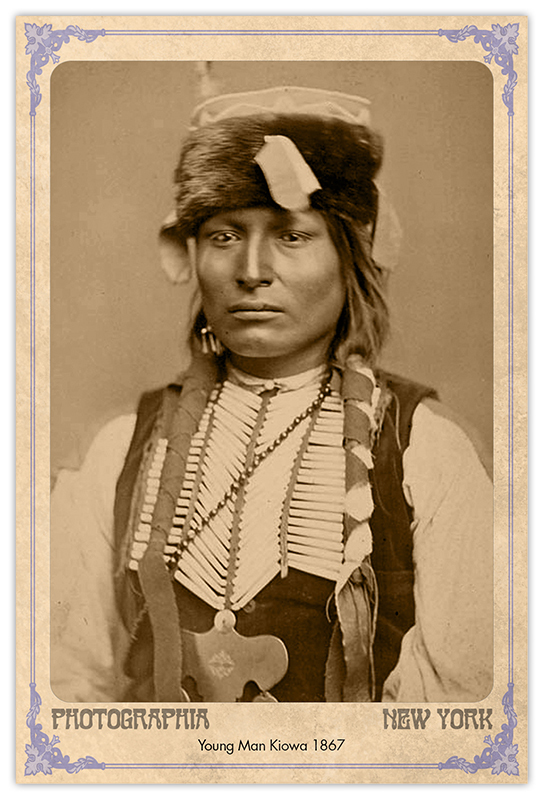 Kiowa Young Man 1867 Vintage Photograph A+ Reprint Cabinet Card