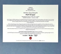 Matt Draper Art Show Announcement Card 2025 – Within One Breath – Leica Gallery