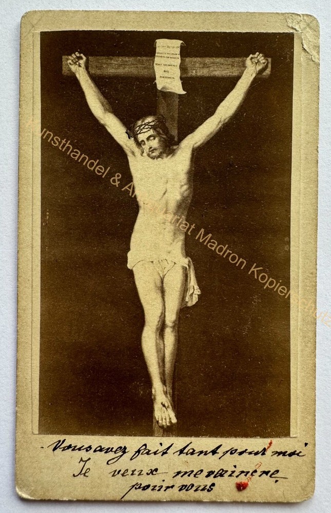 orig. CDV Photo Lithograph Jesus Crucifix Circa 1865