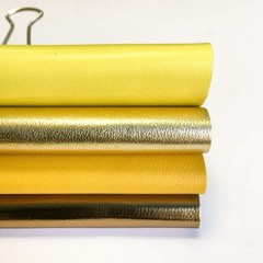 Genuine Leather Scraps for Earrings- 4 Yellow Sheets of Leather for Crafts, E…