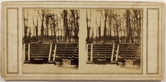 Artistic View Fountain Forest Photo Stereo Vintage Album c1858