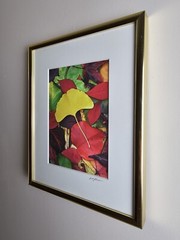 ART – VTG Original Signed Scott Johnson Photograph 10.5×8.5 Framed Gingko Leaves