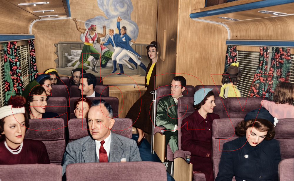 Photo Art Print of a Coach Car on the Wabash Blue Bird Domeliner in 1950