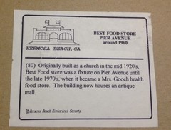 VINTAGE 1960 PHOTOGRAPH OF BEST FOOD MART ON PIER AVENUE, HERMOSA BEACH, CA