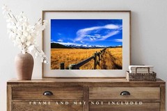 Bighorn Mountains Wyoming Fence Western Sky Rocky Mountain Photography Printa