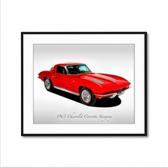 Classic Cars – 1963 Chevrolet Corvette – Red – Print