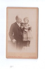 CDV photo fine gentleman with little girl + doll-Berlin 1893