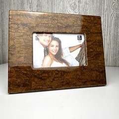 Faux Burl Wood Like Cupecoy Design Wide Picture Frame Walnut Wall/Free Standing