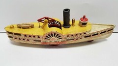 Rare Vintage Wilkins Cast Iron Paddle River Boat City of New York 1890-95 USA