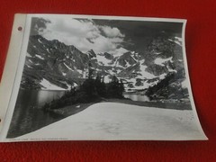 Vintage 1930s/40s Colorado Linen Backed Silver Gelatin Photo Isabelle Lake
