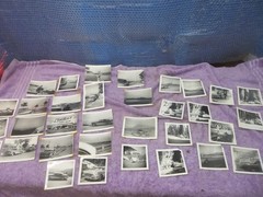 1955 Buick b&w photos on family vacation cross country USA 30+