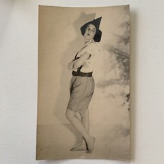 Vintage Fine Art Deco Gelatin Silver Woman Witch Hat Halloween HR Cremer