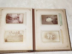 Antique Photo Album for Cabinet Cards, Family and Soldiers, c.1900
