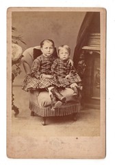 Cab photo cute little children-Riga/Latvia 1877