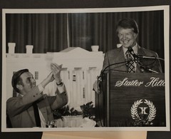 Jimmy Carter & Walter Mondale Hilton Hotel Photograph 7×9, b/w 1976