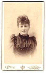 Photograph Alois Beer, Klagenfurt, Wilhelmine Hinrichs in ruffle dress