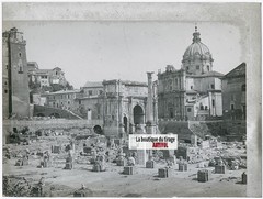 Arc Of Severe Septime, Rome, Photo Antique Plate Glass, Black & White,