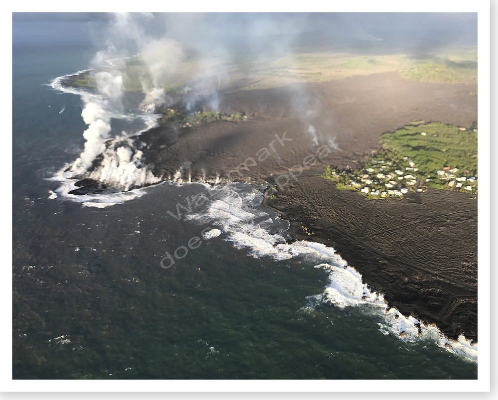 Kilauea Volcano Lava Overtakes And Fills Kapoho Bay Silver Halide Photo 2018