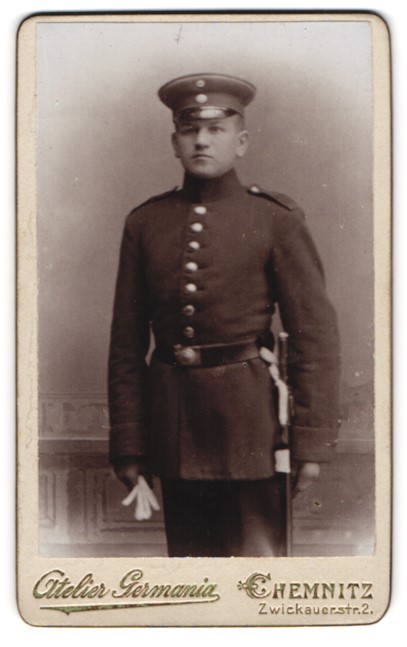 Photography Atelier Germania, Chemnitz, Zwickauerstraße 2, Soldier in Uniform with