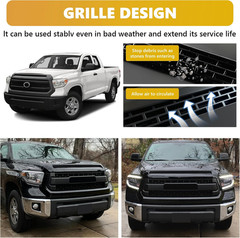 Front Upper Hood Bulge Molding Grille Trim Compatible with 2014-2021 Toyota Tund