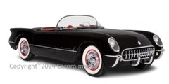 1954 Chevrolet Corvette in Ultra rare Black limited edition 8″X10″ Photo