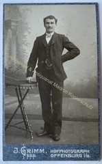 orig. CDV photo photography picture old Mr. Mann fashion around 1890 J. Grimm, Offenburg