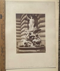 Vienna 1897 Hofburg – Michaelerplatz – Brunnen «Die Macht zur See» Albumen