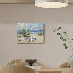 ARTZON Beach Wall Art Decor – Coastal Blue Ocean Seascape Canvas Print, Bi