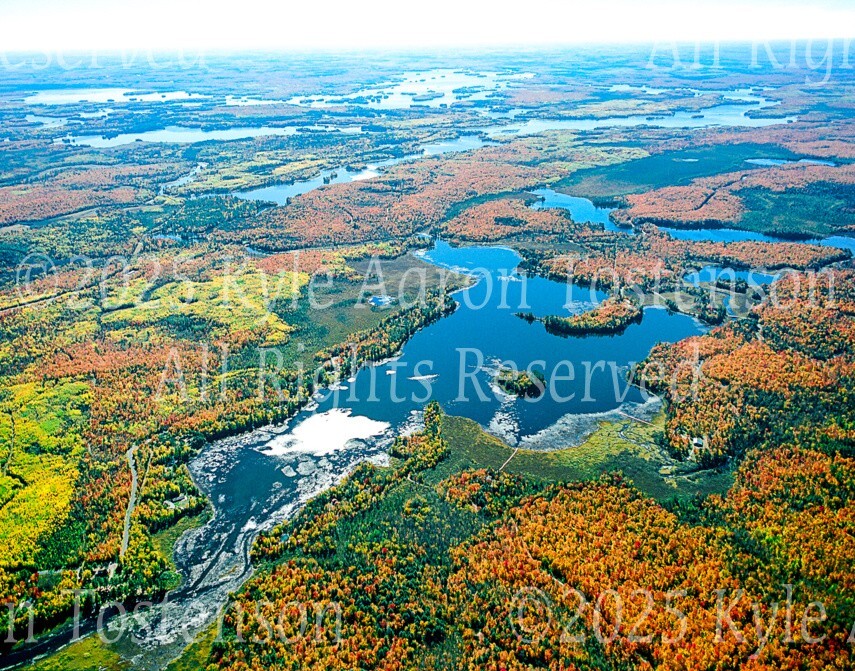 Lake of the Falls, Mercer, Iron County, Wisconsin Overhead Photo. Frame Optional
