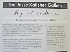«The Statue of Liberty» Series #2804 NY. 2005 Signed 9″ Photo Jesse Kalisher NEW
