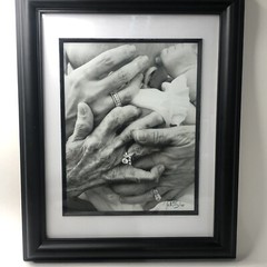 4 Generations Women Family Black and White Newborn Large Photo Love 18 X 22 Hope