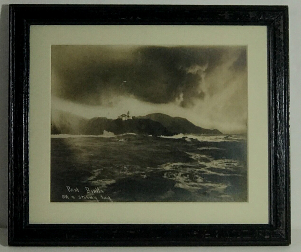Point Bonita On a Stormy Day Old Photography Historical Sausalito San Francisco