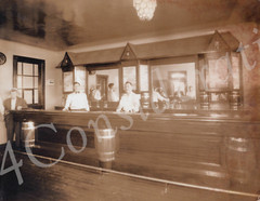 1930s NYC Bar Counter Original OOAK Sepia Photo Heavy linen paper T4F