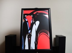 Fine art photography large print. Black and red Rorschach inspired. 20×30 framed