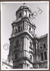 Photo Spain Malaga Cathedral La Manquita Tower Architecture 1950s