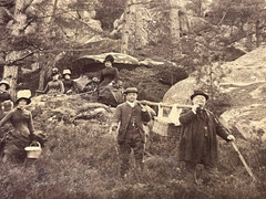 Original Vintage Photograph 1885 Campaign Party Belle Epoque Picnic Scene